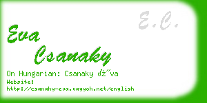 eva csanaky business card